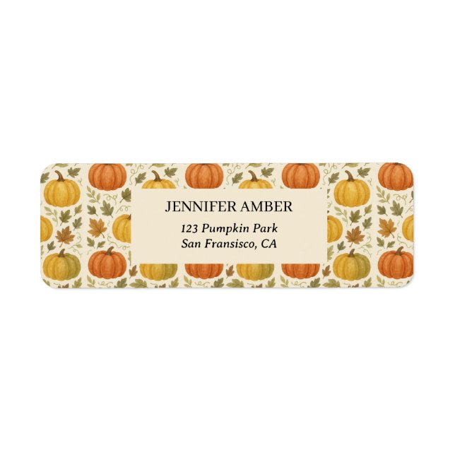 Pumpkin Rustic Fall & Autumn Leaves Seasonal Mail (Front)