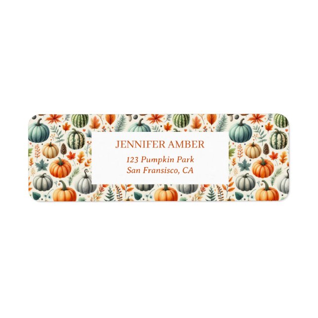 Pumpkin Rustic Fall & Autumn Leaves Seasonal Mail (Front)