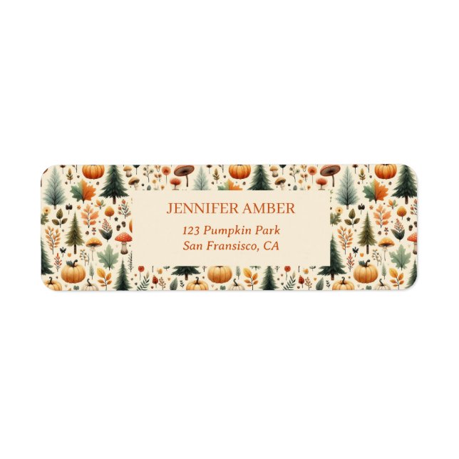 Pumpkin Rustic Fall & Autumn Leaves Seasonal Mail (Front)