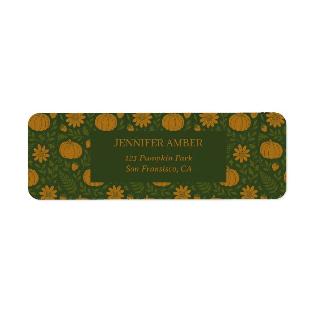 Pumpkin Rustic Fall & Autumn Leaves Seasonal Mail (Front)