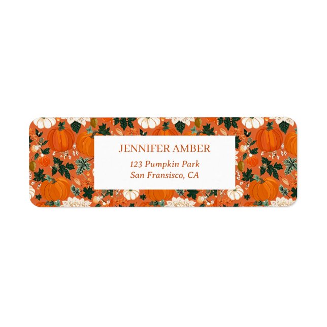 Pumpkin Rustic Fall & Autumn Leaves Seasonal Mail (Front)