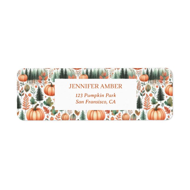 Pumpkin Rustic Fall & Autumn Leaves Seasonal Mail (Front)