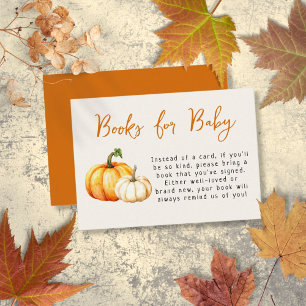 Pumpkin Rustic Fall Baby Shower Books For Baby Enclosure Card