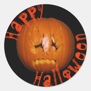 Pumpkin, Sad Flames Classic Round Sticker