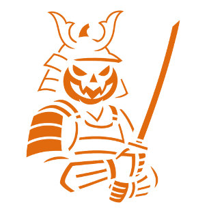 Pumpkin Samurai Halloween Design   Spooky Warrior  T-Shirt