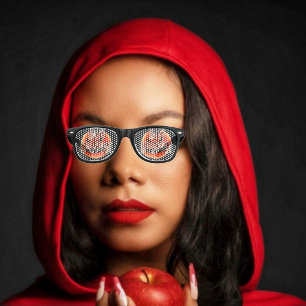 Pumpkin Scare-Wht Retro Sunglasses