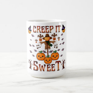 Pumpkin scarecrow kawaii halloween autumn art coffee mug