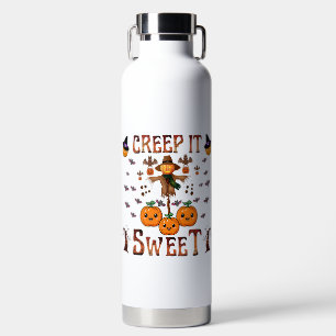 Pumpkin scarecrow kawaii halloween autumn art water bottle