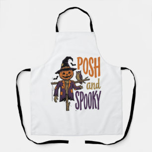 Pumpkin Scarecrow Shirt Vintage Engraving Hallowee Apron