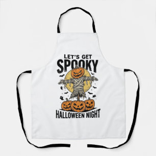 Pumpkin Scarecrow Shirt Vintage Halloween Graphic_ Apron