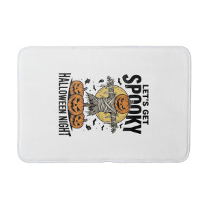 Pumpkin Scarecrow Shirt Vintage Halloween Graphic_ Bath Mat