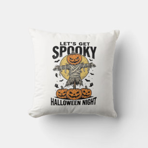 Pumpkin Scarecrow Shirt Vintage Halloween Graphic_ Cushion