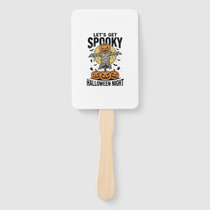 Pumpkin Scarecrow Shirt Vintage Halloween Graphic_ Hand Fan