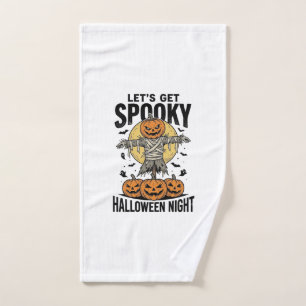 Pumpkin Scarecrow Shirt Vintage Halloween Graphic_ Hand Towel