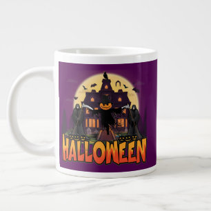 Pumpkin Scary House, Halloween Large Coffee Mug