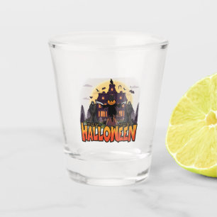Pumpkin Scary House, Halloween Shot Glass