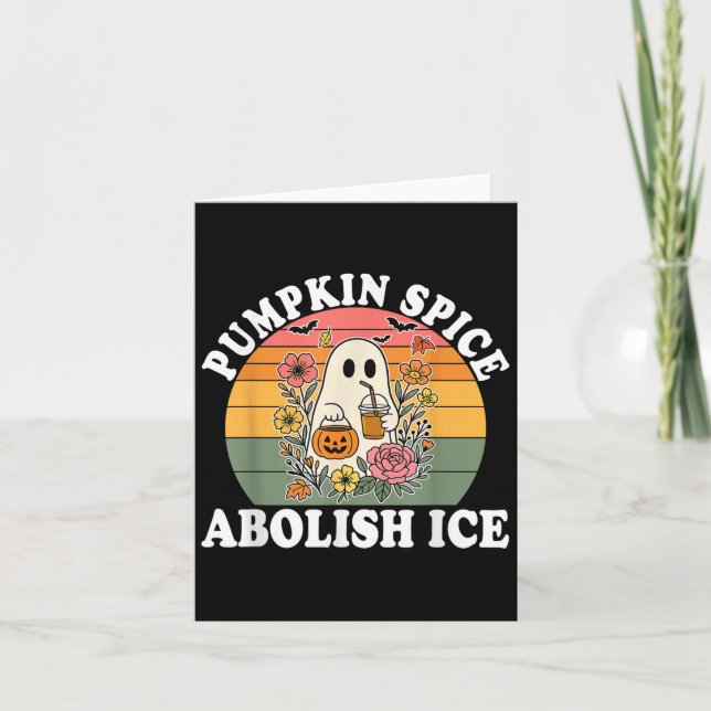 Pumpkin Sce Abolish Ice Halloween Design  Card (Front)