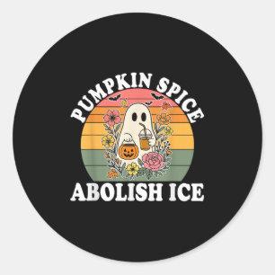 Pumpkin Sce Abolish Ice Halloween Design  Classic Round Sticker