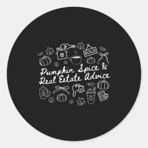 Pumpkin Sce & Real Estate Advice Realtor Hallo Classic Round Sticker
