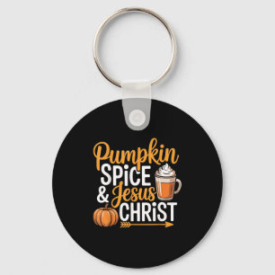 Pumpkin Sce And Jesus Christ Christian Fall Autumn Key Ring