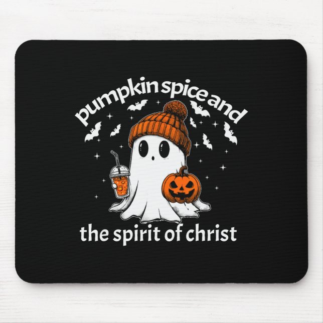 Pumpkin Sce And The Srit Of Christ Funny Ghost Hal Mouse Pad (Front)