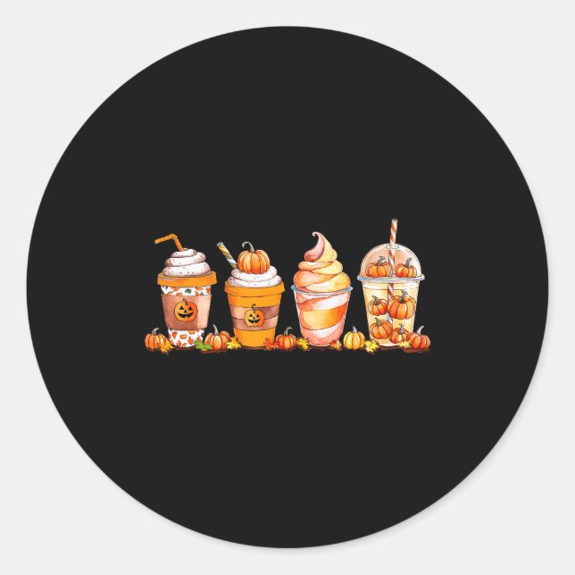 Pumpkin Sce Latte, Fall Coffee, Pumpkin Sce Thanks Classic Round Sticker (Front)