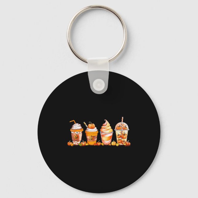 Pumpkin Sce Latte, Fall Coffee, Pumpkin Sce Thanks Key Ring (Front)