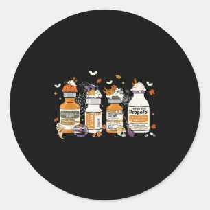 Pumpkin Sce Profol Ativan Versed Haldol Halloween  Classic Round Sticker