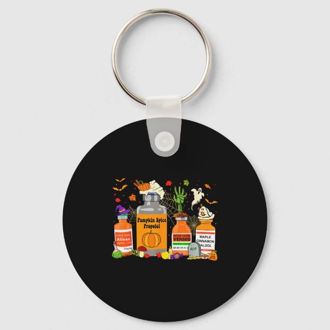 Pumpkin Sce Profol Ativan Versed Haldol Halloween  Key Ring (Front)