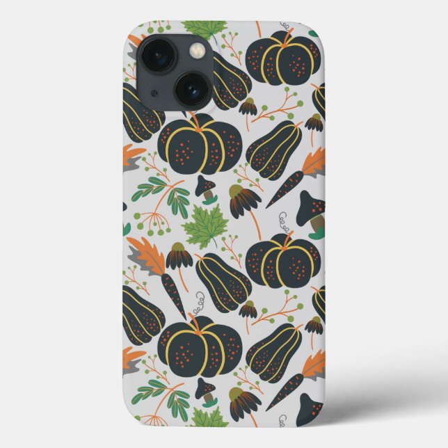 Pumpkin seamless pattern carrot black and white Case-Mate iPhone case (Back)