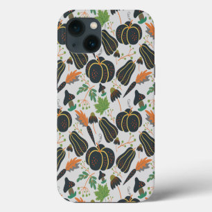 Pumpkin seamless pattern carrot black and white iPhone 13 case