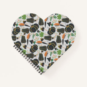 Pumpkin seamless pattern carrot black and white notebook