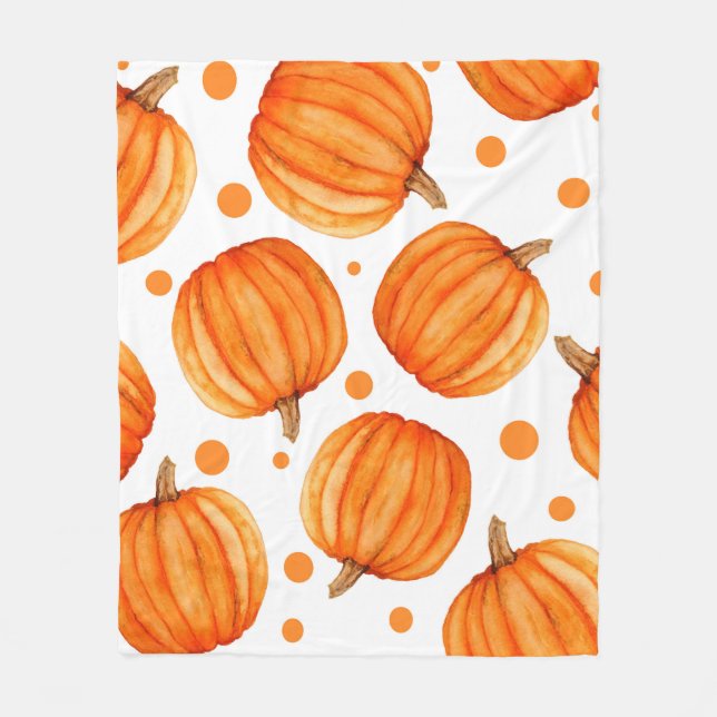 Pumpkin seamless pattern fleece blanket (Front)