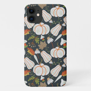 Pumpkin seamless pattern floral black and white Case-Mate iPhone case