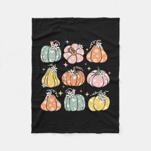 Pumpkin Season Autumn Fall Y'all Leaves Thanksgivi Fleece Blanket