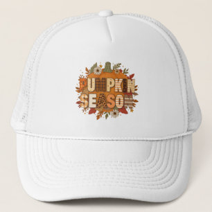 Pumpkin Season – Autumn Flowers & Cozy Casquette Trucker Hat
