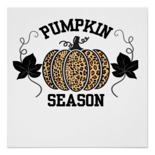 Pumpkin Season Cheetah Print Pumpkin Fall Design