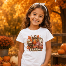 Pumpkin Season Claymation Style Design Girls