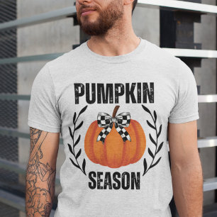 Pumpkin Season Coquette Black Chequered Bow Fall Sweatshirt