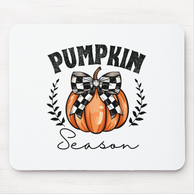 Pumpkin Season Coquette Pumpkin Bow Halloween Spoo Mouse Pad (Front)