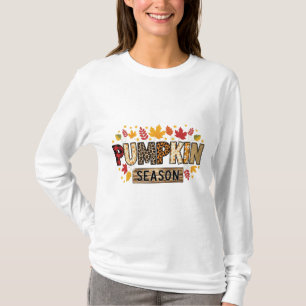 Pumpkin Season Fall Aesthetic T-Shirt   Autumn Pat