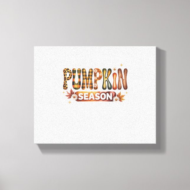 Pumpkin Season Fall Boho Canvas Print (Front)
