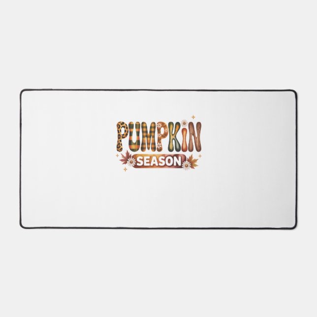 Pumpkin Season Fall Boho Desk Mat (Front)