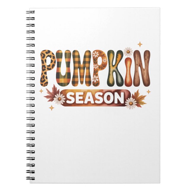 Pumpkin Season Fall Boho Notebook (Front)