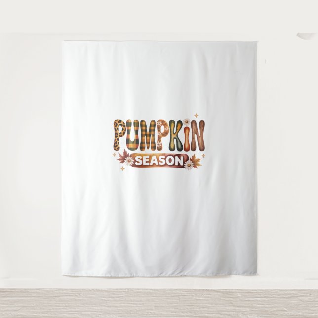 Pumpkin Season Fall Boho Tapestry (Front)