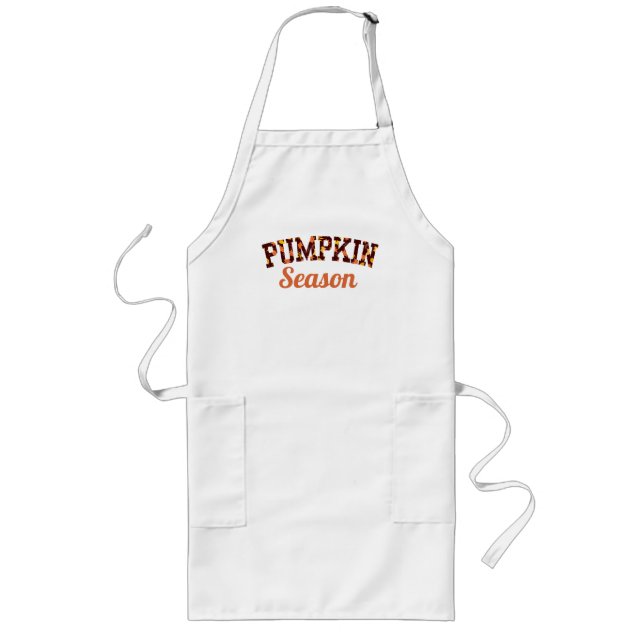 Pumpkin Season Fall Halloween Long Apron (Front)