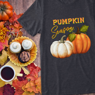 Pumpkin Season Fall Saying Tri-Blend Shirt