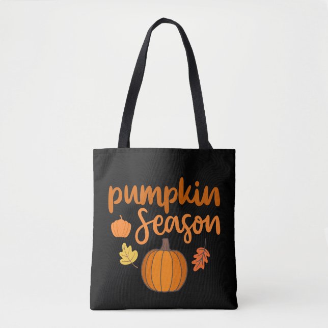 Pumpkin Season Fall Tote Bag (Front)