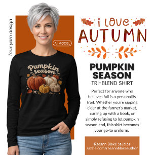 Pumpkin Season Faux Yarn Bella+Canvas Tri-Blend Shirt
