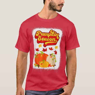 Pumpkin season hello fall autumn colour leaves and T-Shirt